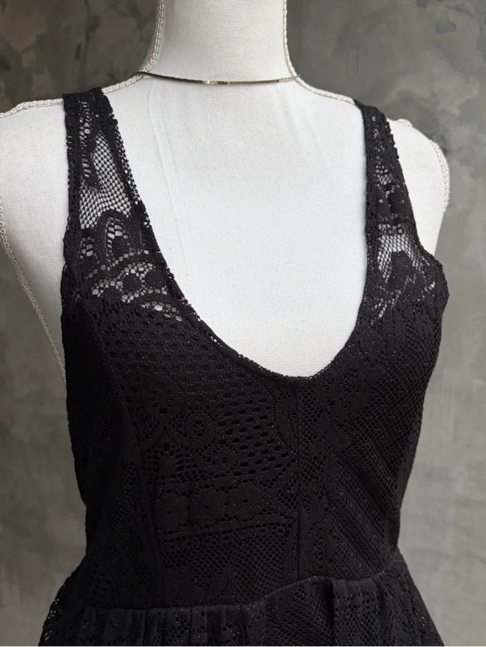 Black Glitter Lace Free People Dress
